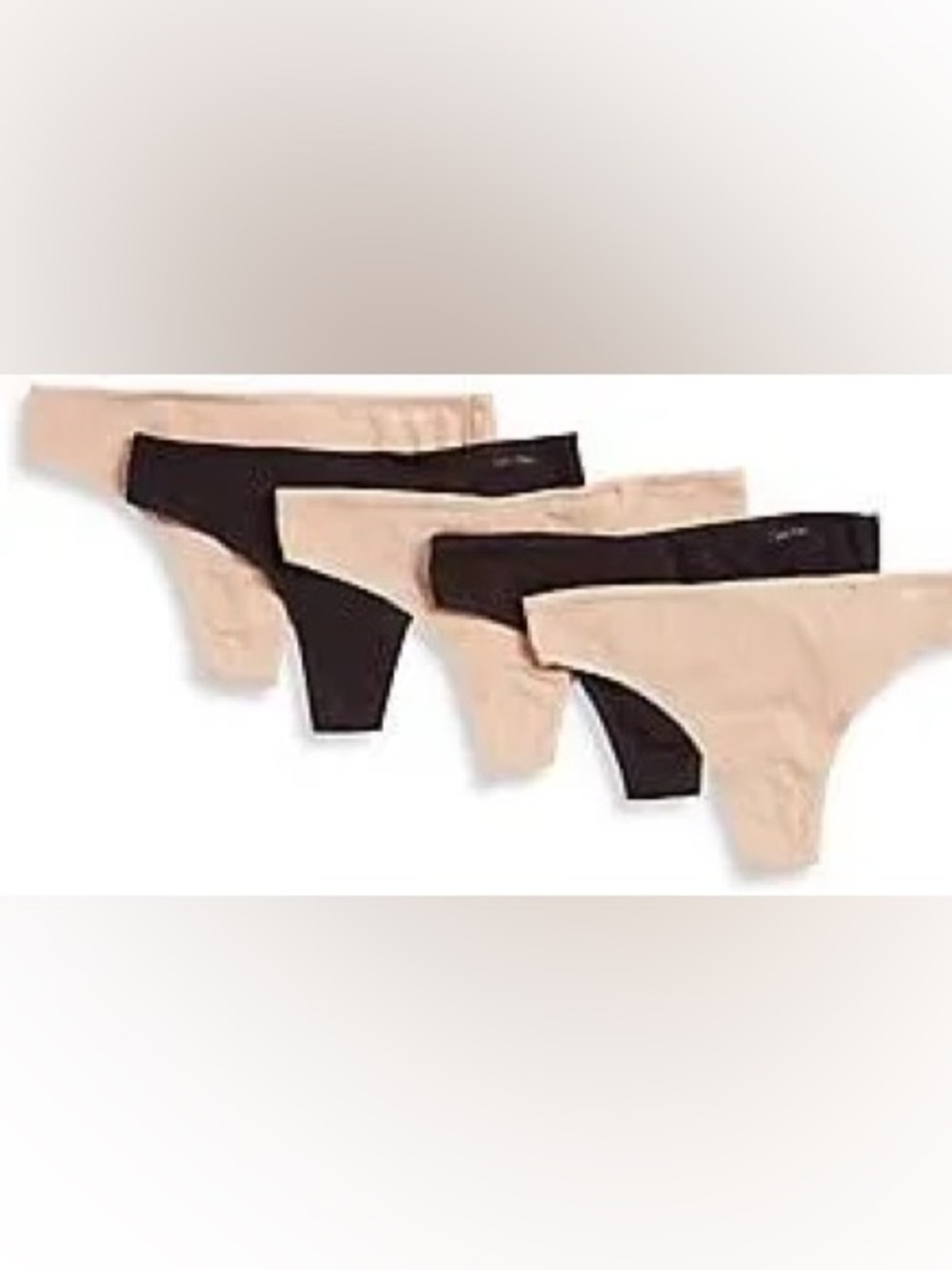 NWT Women’s Calvin Klein Black and Nude Thong  5 Piece Set L